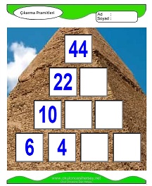 Çıkarma Pramidi Çalışma Sayfaları